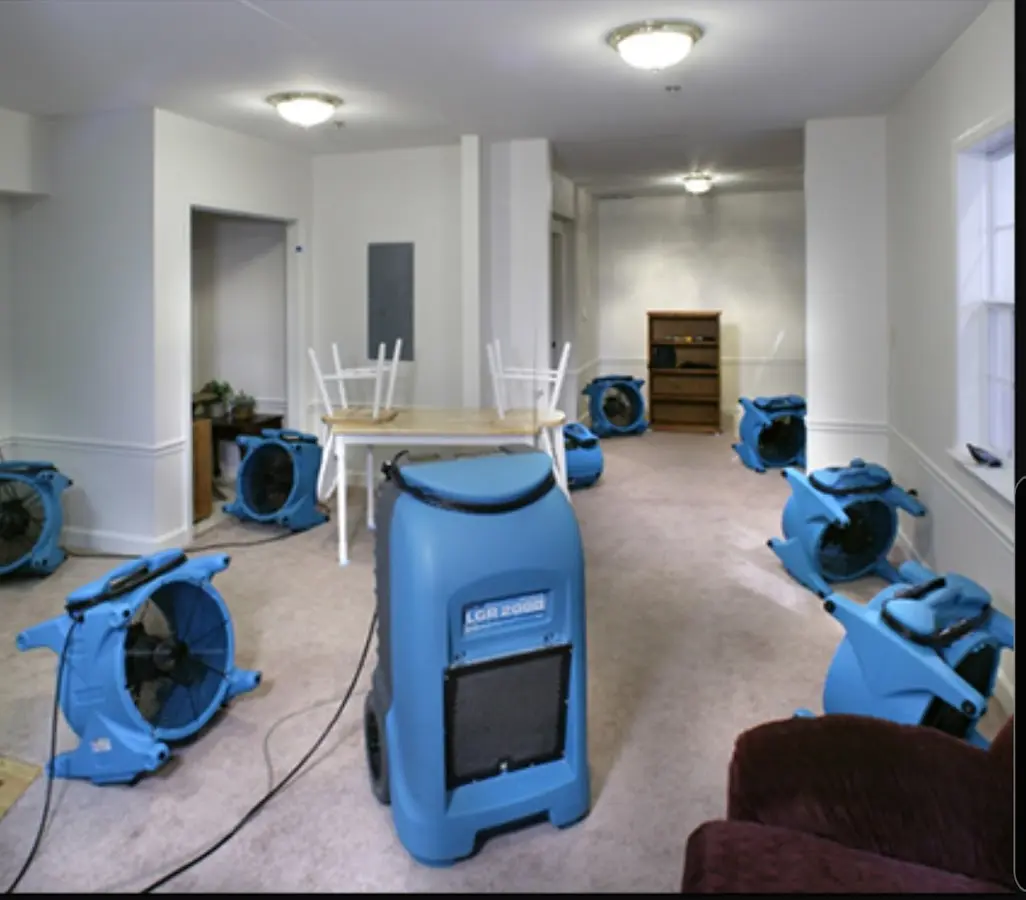 Air movers and dehumidifier setup for Water Extraction & Removal in Nevada